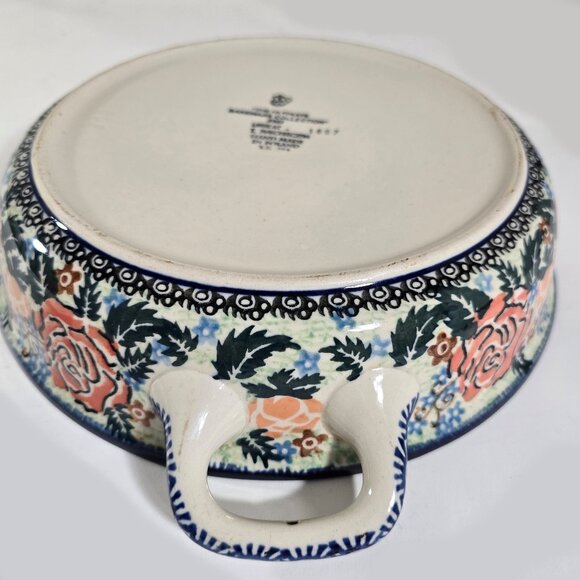 Unikat 1897 Ultimate Bakeware Col. 2007 Floral Handmade 12 x 2.5 Polish Pottery - Picture 8 of 14